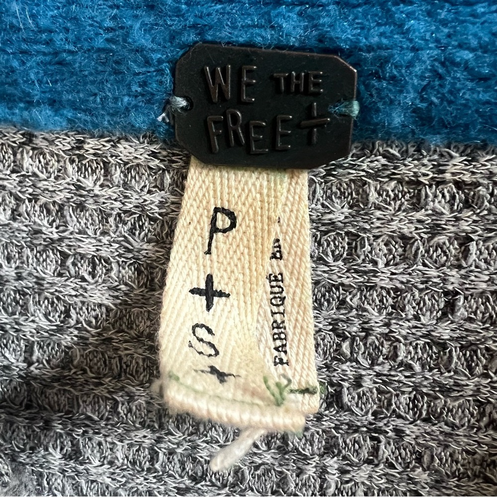 Free People Susie Sweater gray with colorful side panels - Picture 9 of 10
